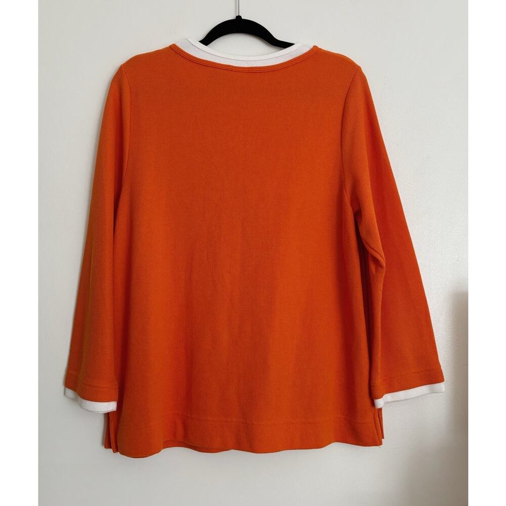 Orange and White Vintage White Stag Halloween Pumpkin Top 1X - Picture 5 of 5
